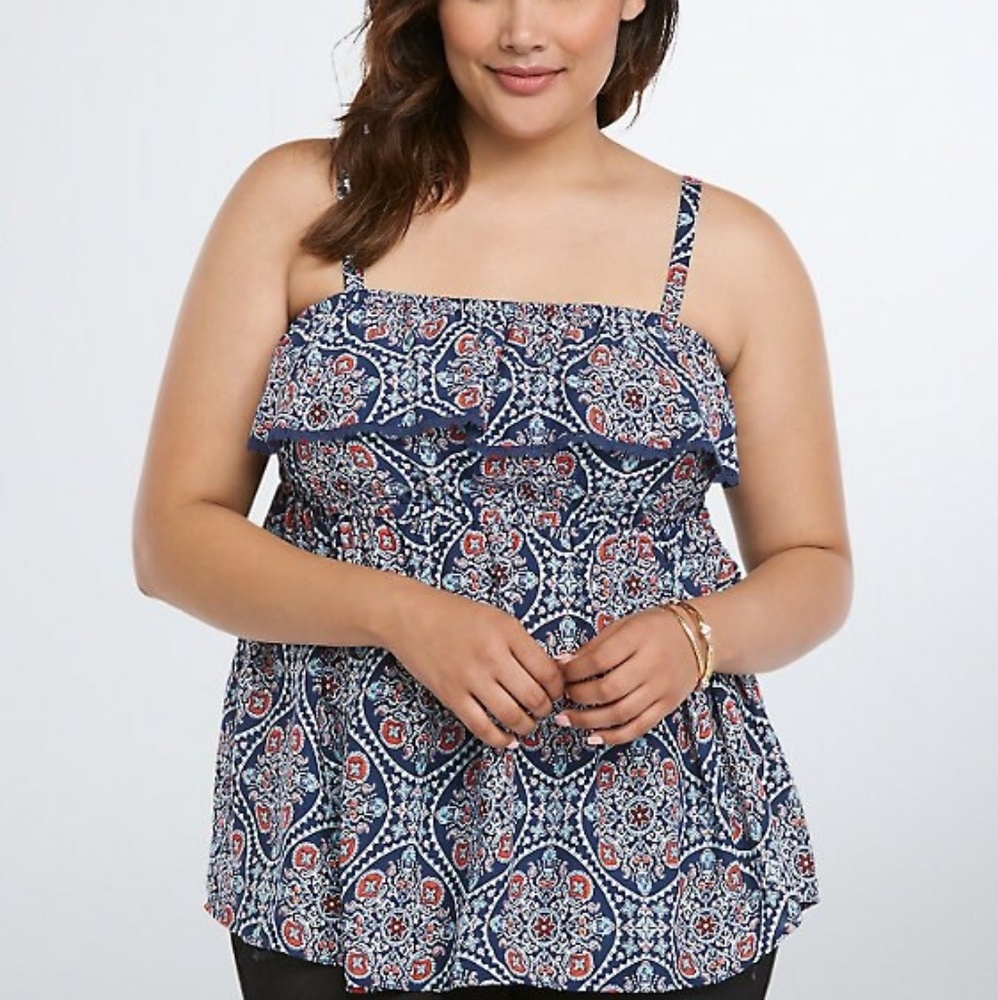 PAISLEY RUFFLE BABYDOLL TOP